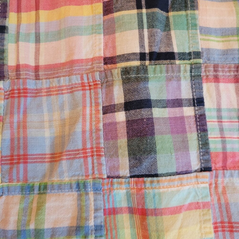 Berle Patchwork Madras Plaid Flat Front Shorts Si… - image 2